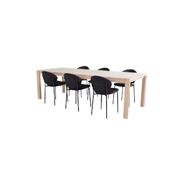 Spisegruppe Venture Home Shy med 6 Valor Spisestoler