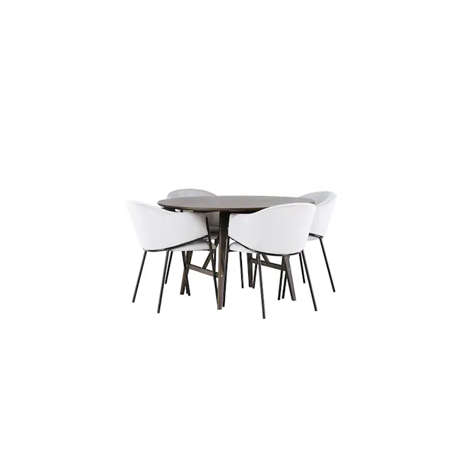 Spisegruppe Venture Home Kaseidon Ø100 cm med 4 stk Evelina Stoler