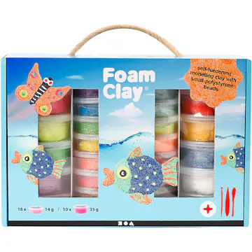 Materiellsett Creativ Company Foam Clay Gaveeske Ass Farger 1 Sett