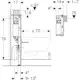 WC-fixture Geberit Duofix Omega 82 cm for Innbygging