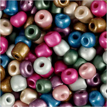 Rocaillesperler Creativ Company Metallicfarger Dia 5 mm Str 4/0 Hullstr 1,2 mm 720 g/1 Pk