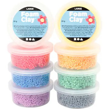 Modelleringsmateriale Creativ Company Foam Clay Large Ass Farger 8x20 g/1 Pk