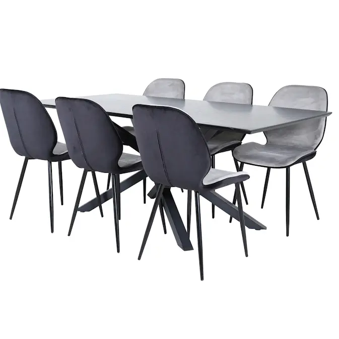 Spisegruppe Venture Home med Piata Spisebord og 6 Elisa Spisestoler