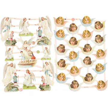 Glansbilder Creativ Company Nostalgiske Engler 165x235 cm 2 Ark/1 Pk