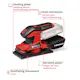 Slipemaskin Einhell TC-OS 18/187 Li 18V Uten Batteri og Lader