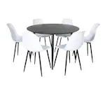 Spisegruppe Venture Home Dipp Ø115 cm med 6 Polar Plast Stoler