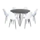 Spisegruppe Venture Home Dipp Ø115 cm med 6 Polar Plast Stoler