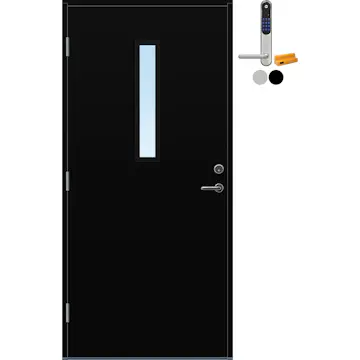 Ytterdør Bygg1 Kjeller Klarglass med Yale Doorman Classic Home