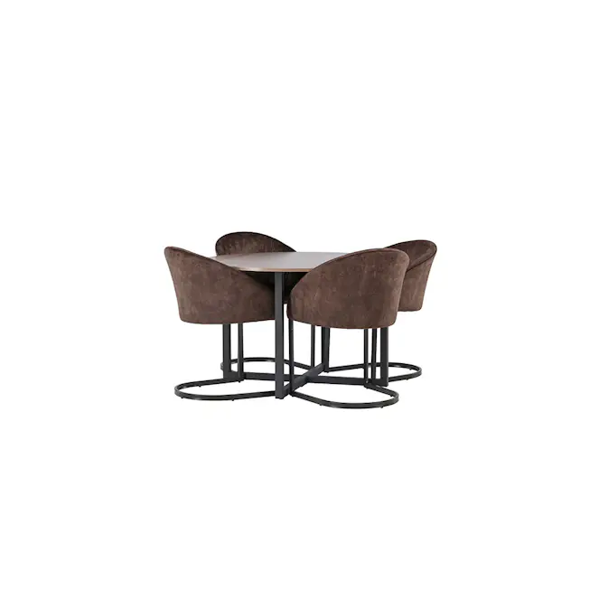 Spisegruppe Venture Home Durango Ø120 cm med 4 stk Evening Stoler