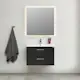 Möbelpaket 4AQUA Slim Svart Ek 80 med Lådor och Spegel Luna LED