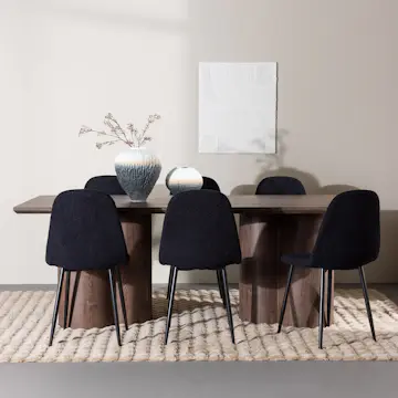 Spisegruppe Venture Home Olivia 210 med 6 stk Polar Stoler Teddy