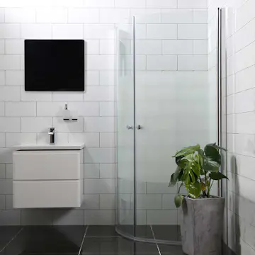Dusjhjørne Bathlife Allsidig Rund Dør 45° + Rund Dør 45° Delvis Frostet Glass