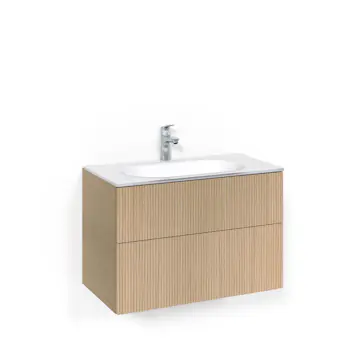 Tvättställsskåp Macro Design Crown Line med Glastvättställ