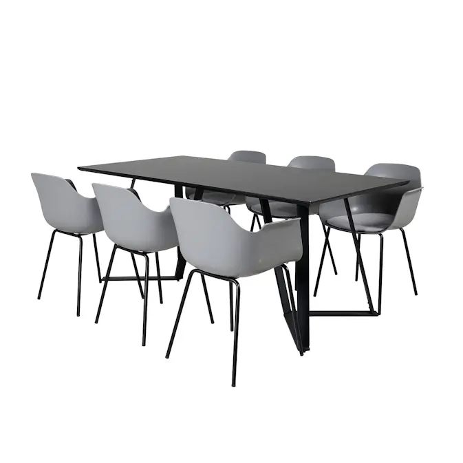 Spisegruppe Venture Home Marina med 6 Comfort Plastic Stoler