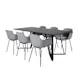 Spisegruppe Venture Home Marina med 6 Comfort Plastic Stoler