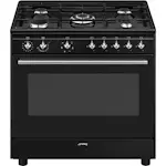 Gasskomfyr Smeg CX91GMBL Concerto Sort Ergonomisk og Smart Design