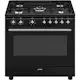 Gasskomfyr Smeg CX91GMBL Concerto Sort Ergonomisk og Smart Design