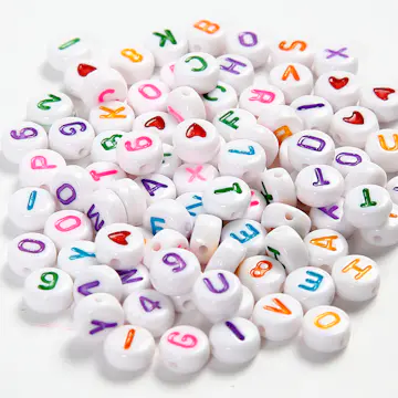 Bokstavperler Creativ Company hvit 7 mm Hullstr 1,2 mm 25 g/1 Pk