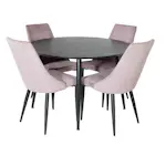 Spisegruppe Venture Home Dipp Ø115 cm med 4 Leone Stoler