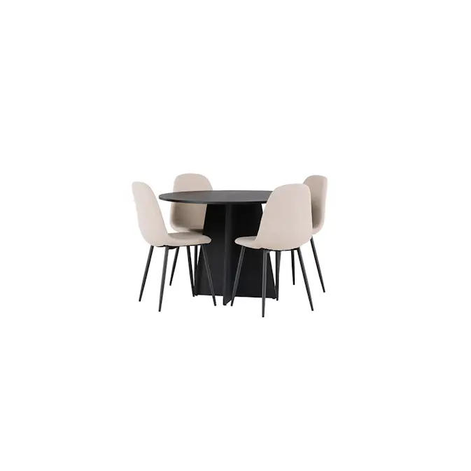 Spisegruppe Venture Home Bootcut Ø110 cm med 4 stk Polar Stoler