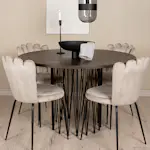 Spisegruppe furniture/fashion Stone Ø120 cm med 4 Limhamn Light Stoler