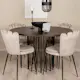 Spisegruppe furniture/fashion Stone Ø120 cm med 4 Limhamn Light Stoler