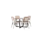 Spisegruppe Venture Home Durango Ø120 cm med 4 stk Seda Stoler