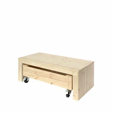 Sandkasse PLUS Fun med Hjul og Benk 120 cm