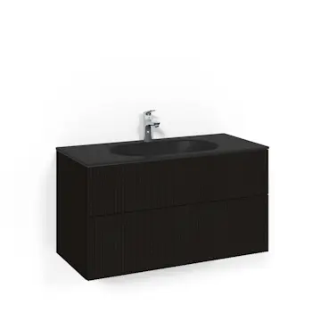 Tvättställsskåp Macro Design Crown Line med Glastvättställ