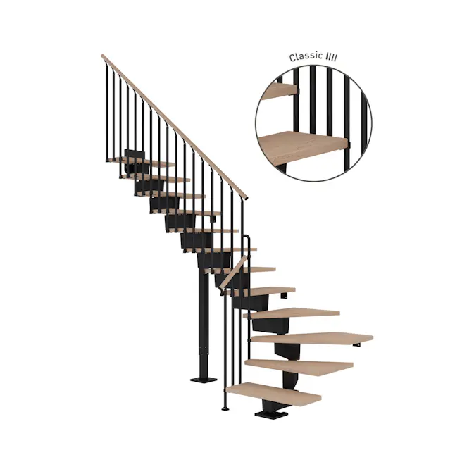 Hovedtrapp Dolle Dubai Eik Hvitoljet 1/4-Sving Classic IIII