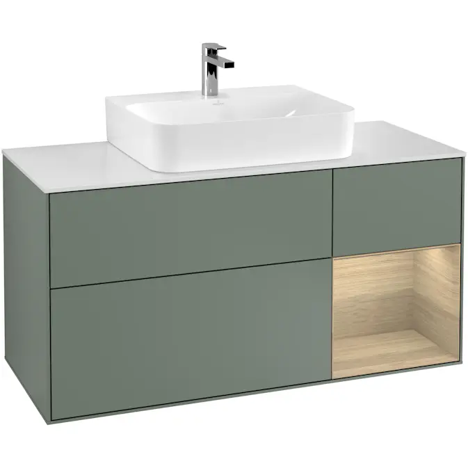 Tvättställsskåp Villeroy & Boch Finion med 3 Lådor Hylla och Bänkskiva för Centrerat Tvättställ