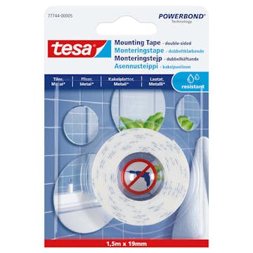 Monteringstape Tesa Speil Fliser 1,5 m x 19 mm