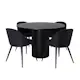 Spisegruppe Venture Home Bianca Rund Sort med 4 Valentina Stoler