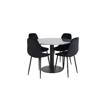 Spisegruppe Venture Home Estelle med 4 Phoi Stoler Fløyel