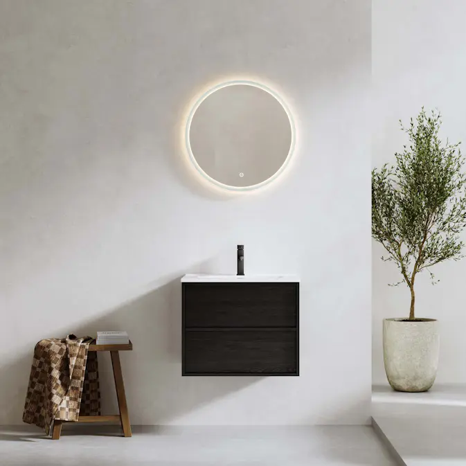 Tvättställsskåp Bathlife Charm med Tvättställ och Spegel Skina