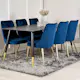 Spisegruppe Venture Home Dipp med 6 Velvet Deluxe Fløyel Stoler