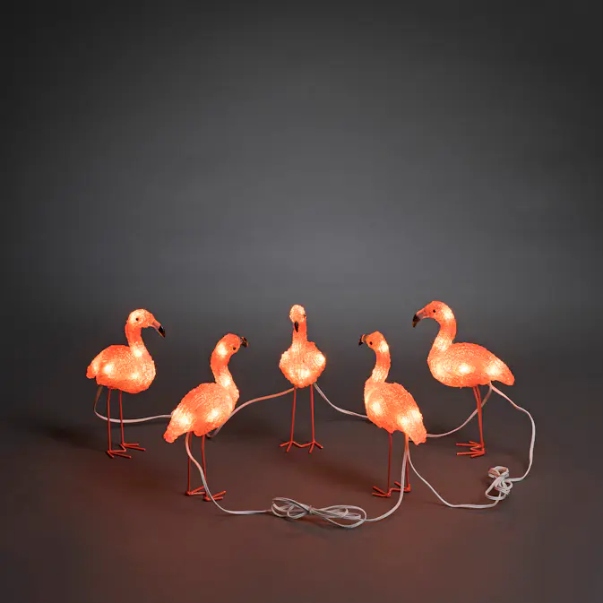 Dekorasjonsbelysning Gnosjö Konstsmide Flamingoer Akryl 5 stk LED
