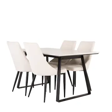 Spisegruppe Venture Home Estelle 140 med 4 Laura Stoler ManchEstelle