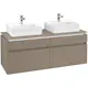 Tvättställsskåp Villeroy & Boch Legato 1400 med 4 Lådor för Två Tvättställ
