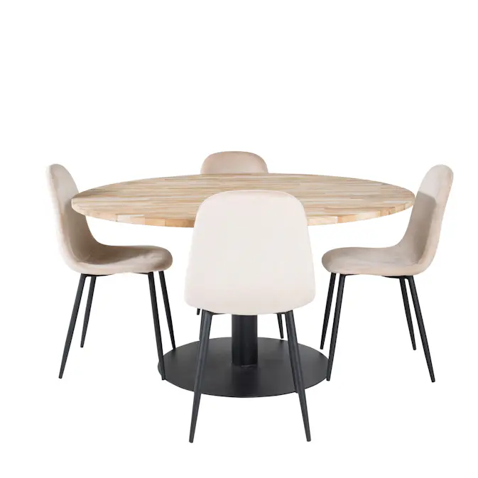 Spisegruppe Venture Home Cornelia med 4 Pobbie Stoler