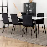 Spisegruppe Venture Home Jolie med 6 Walerina Stoler Fløyel