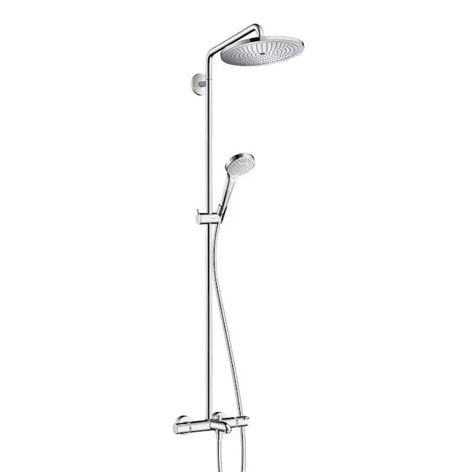 Takdusjsett Hansgrohe Croma Select S 280 Air 1jet Showerpipe med Badekarbatteri