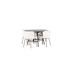 Spisegruppe Venture Home Kaseidon Ø100 cm med 4 stk Edina Stoler