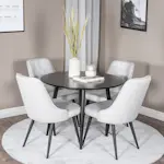 Spisegruppe Venture Home Plaza med 4stk Velvet Deluxe Stoler