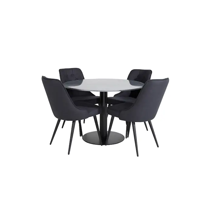 Spisegruppe Venture Home Estelle med 4 Vera Stoler Polyester