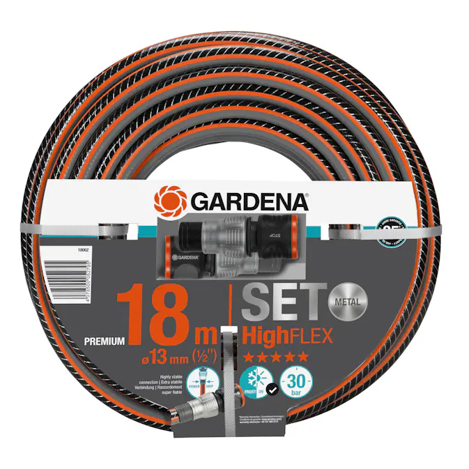 HighFlex-Slange Gardena 1/2" 18m Sett med Premium OGS