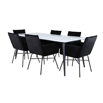 Spisegruppe Venture Home Jolie med 6 Annika Stoler Fløyel
