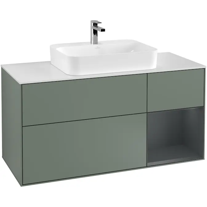 Tvättställsskåp Villeroy & Boch Finion med 3 Lådor Hylla och Bänkskiva för Ytmonterat Tvättställ
