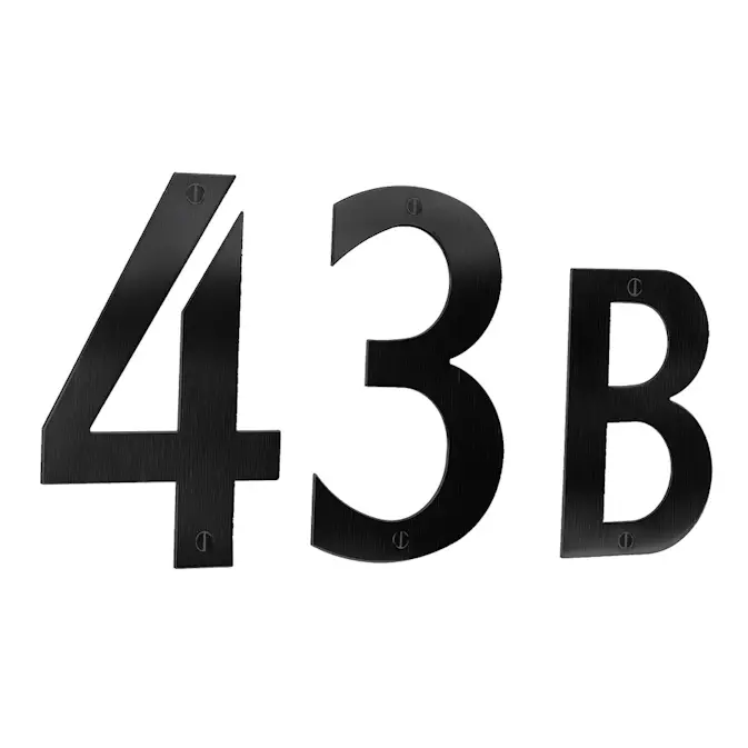 Husnummer Beslagsboden Svart Rustfritt Stål