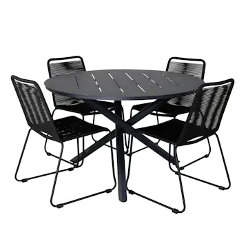 Spisegruppe Venture Home Ande med 4 Minos Spisestoler Stablebar